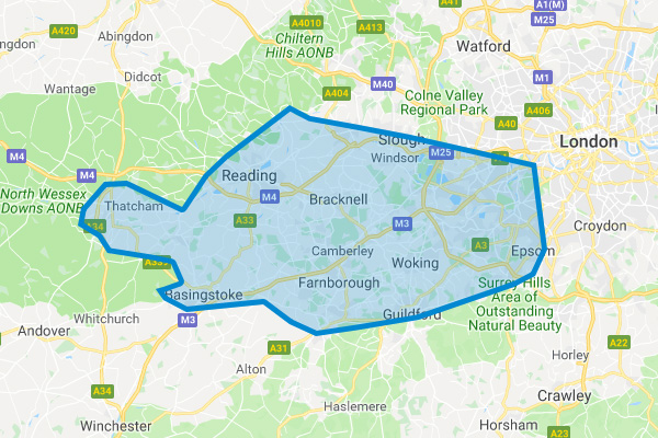 Flowtech Plumbing & Heating Service Area Map